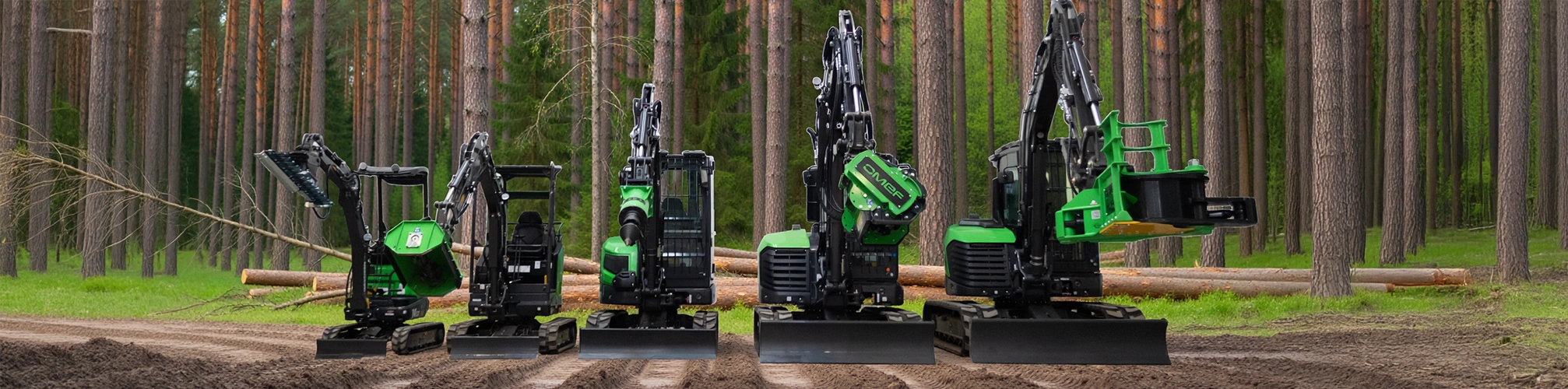gamma escavatori a noleggio omef completa in cantiere forestale