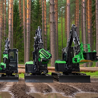 gamma escavatori a noleggio omef in cantiere forestale